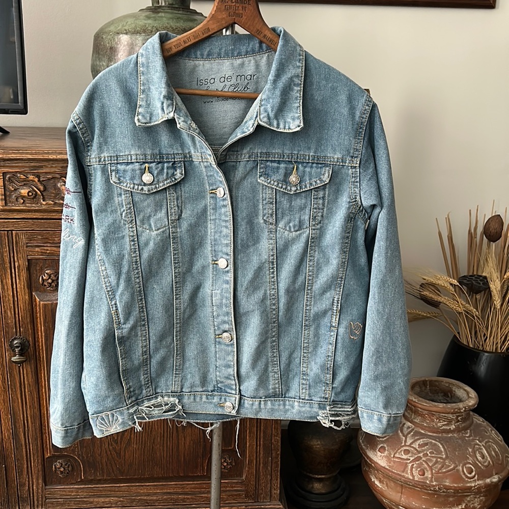 Beach Surf Club Distressed Denim Jacket - Picture 3 of 10